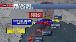 Hurricane Francine: Louisiana Braces for Impact.Tropical Storm Francine Tracker: Hurricane Alert for Gulf Coast